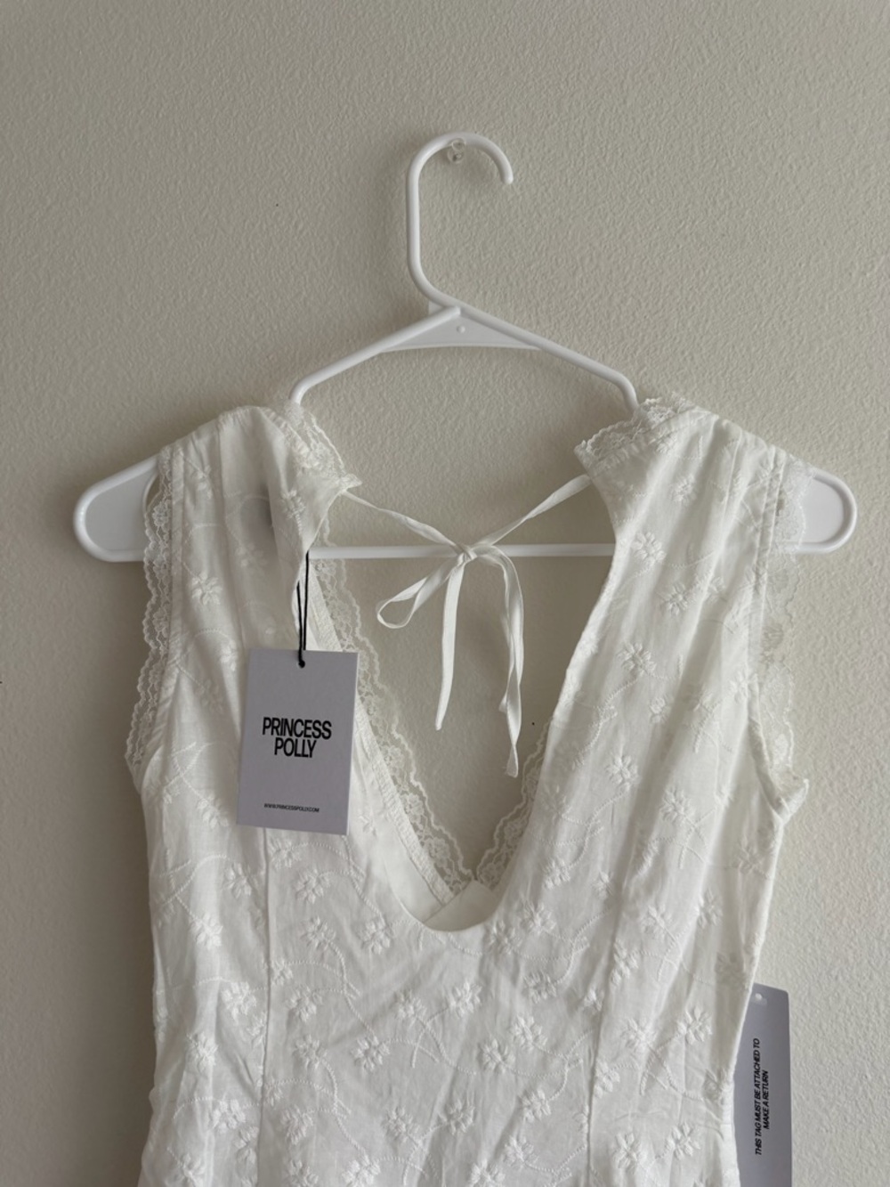 Princess Polly Gimmie Mini Dress in White - Delicate Embroidered Slip - Picture 4 of 9